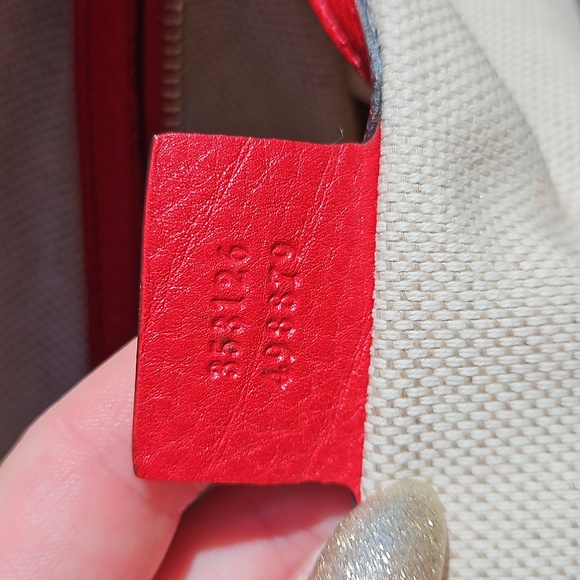 Gucci Soho Red Leather Bag GG Logo Gold Chain Tassel w/Everything - Picture 11 of 14